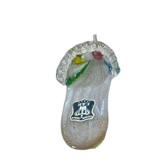Golden Crown E & R Italy Venetian Glass Shoe Colorful Table Home Decor 1.5" - Picture 10 of 11